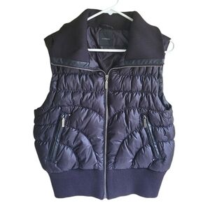 Express Down Puffer Winter Vest w Collar Black Women’s Large Y2K